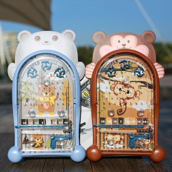 Pinball Game Classic Educational Toy Random Color Cute Animal Frog Shape Pinball Machine for Kids