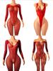 4 Pcs Women'S Sexy Lingerie Stretchy Tight-Fitting Bodysuit & Dress Sexy See-Through Hollow-Out Fishnet Babydoll For Night Club