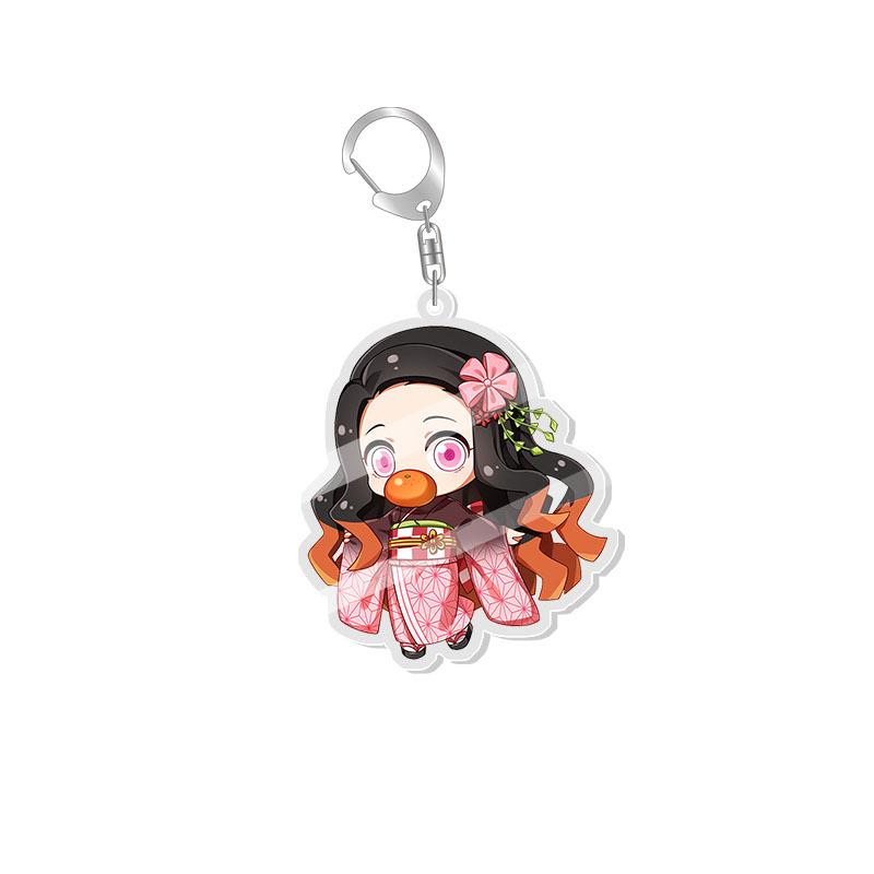 Nezuko Kamado Tanjiro Tokito Muichiro Transparent Acrylic Double Sided Keychain Pendant Keyring Anime Merchandise