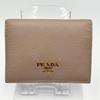 Used PRADA Prada Bifold Wallet Saffiano Pink Beige With Box