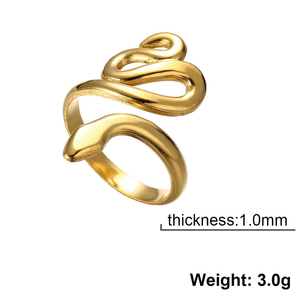 Cazador Stainless Steel Gold Color Open Rings for Women Animal Twisting Snake Finger Rings Punk Jewelry Party Mother Day Gift