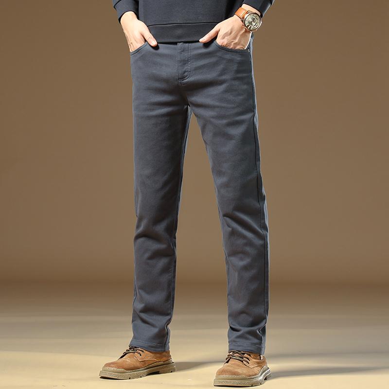 High-End Slim Khaki Men's Casual Pants - 2025 Spring/Autumn Business Straight-Fit