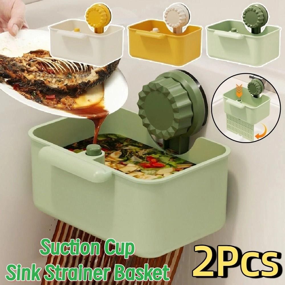 2Pcs Suction Cup Sink Strainer Basket Creative Food Residue Separator  Vegetable Washing