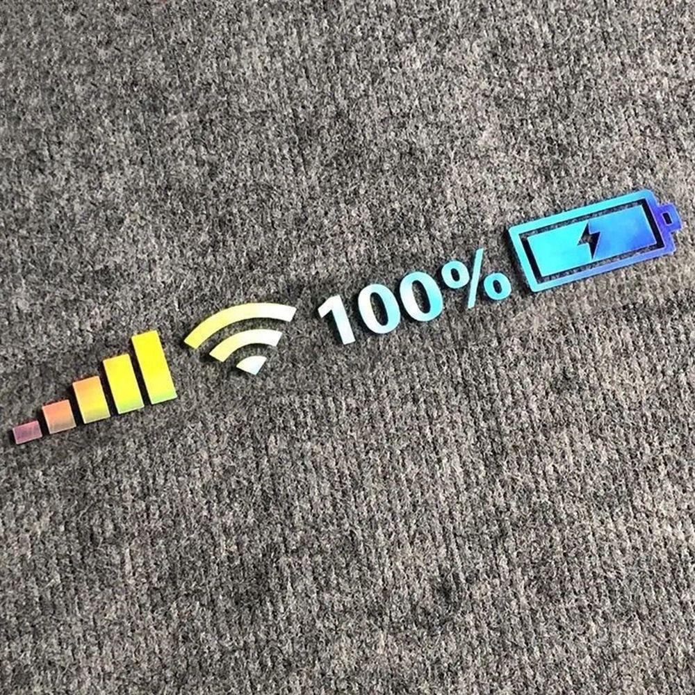 5Pcs PVC Car Reflective Sticker Reflective Finish Waterproof Windshield Decal Wi-Fi Signal Pattern Car Decoration Sticker