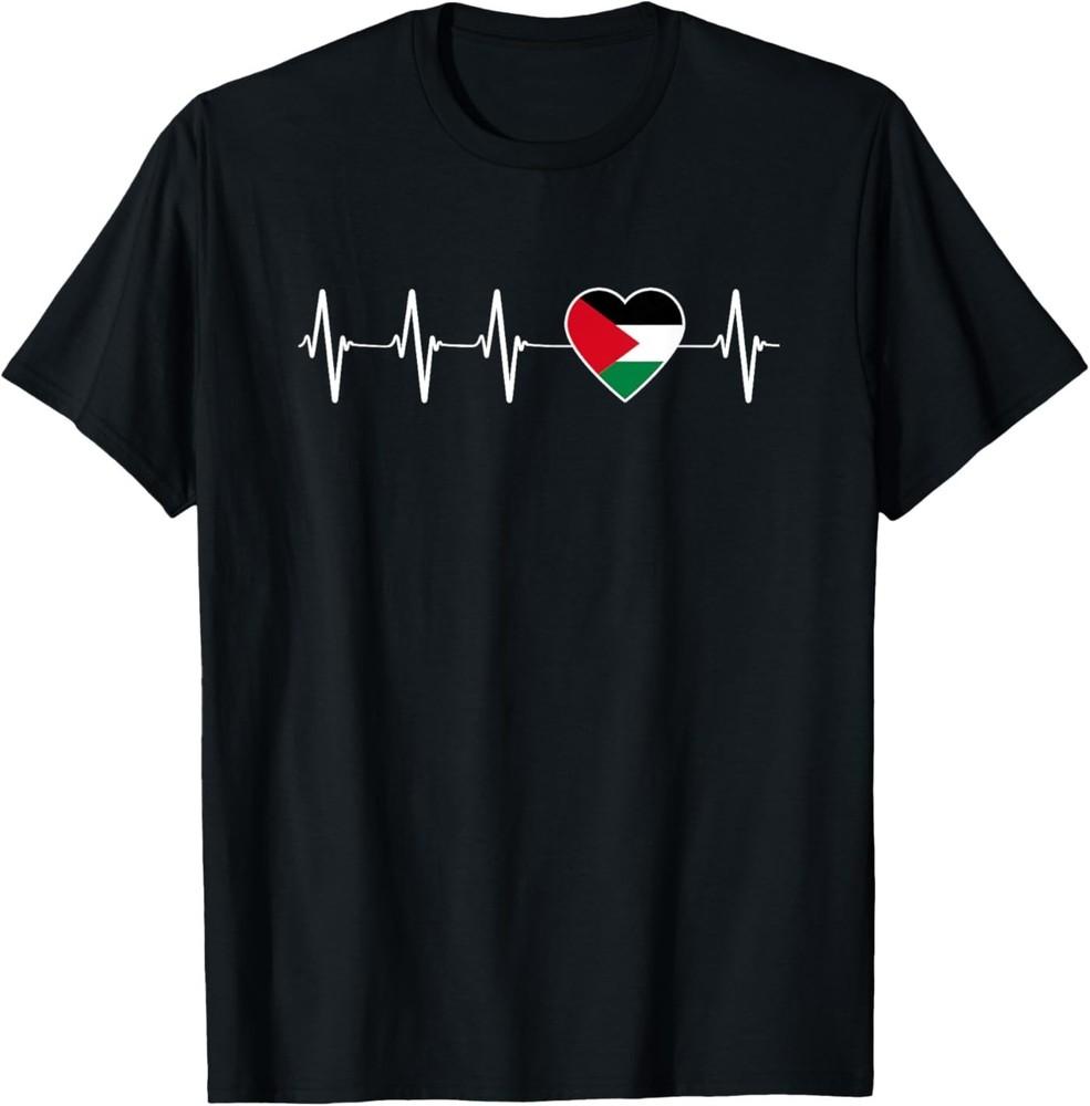 Palestinian Heartbeat - I Love Palestine Gift Unisex T-Shirt S