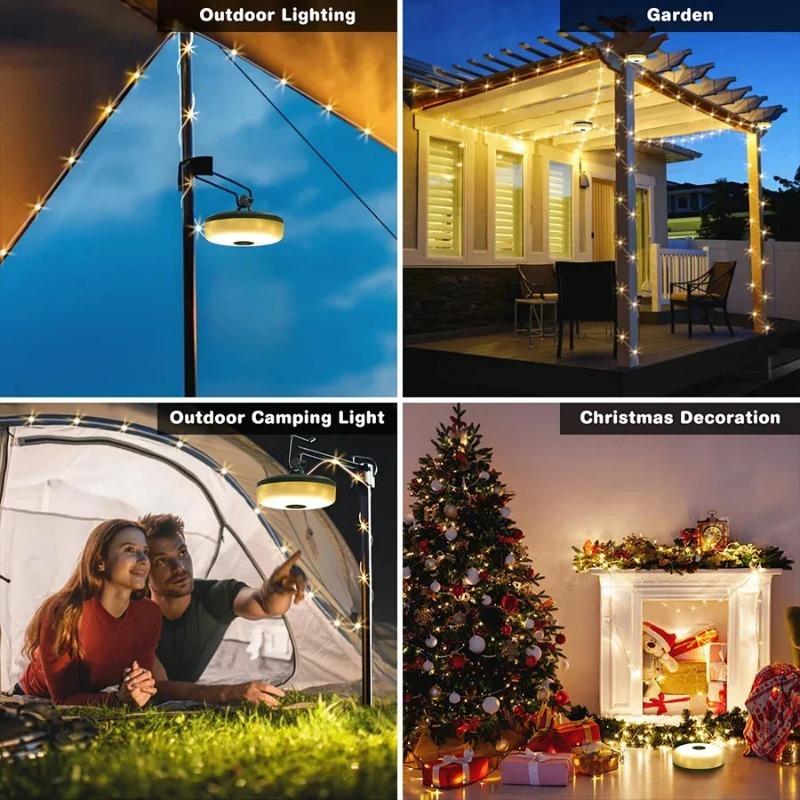 Camping Lamp RGB String Lights USB Rechargeable Lantern LED Flashlights Recyclable Tent Light Belt Outdoor Garden Decoration