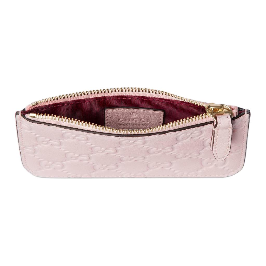 Gucci GG Emblem Key Pouch With GG Embossed Pattern Women Accessories Pink Gold 847205-AAFDV-5734