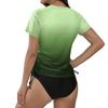 Women's Printingr Short-sleeved Sun Swimsuit Lightweight Adjustable Lace-up Swimsuit