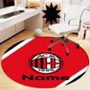 Custom Name AC Milan Printed Round Rug Carpet Chair Rug Area Rug Entryway Doormats,for Office Chair Living Room Bedroom Kitchen Room.