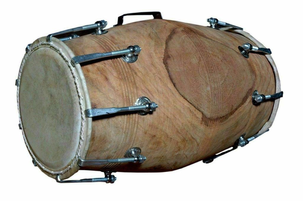 Musical Handmade Rope Indian Dholak Traditional Musical Instrument with Protective Cover – Authentic Folk Percussion Sound