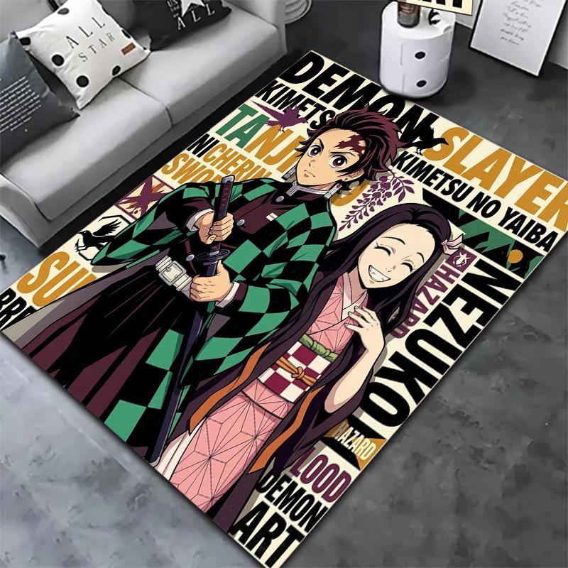 Demon Slayer Carpet Rug For Living Room Bedroom Home Sofa Decoration Kids Play Nonslip Floor Mat