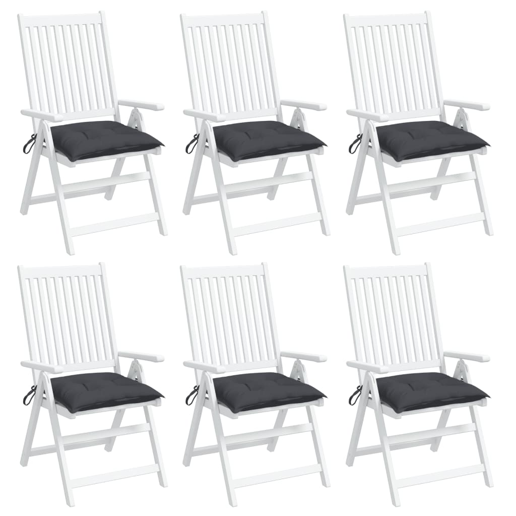 Chair Cushions 6 Pcs. Anthracite 40 X 40 X 7 Cm Oxford Fabric