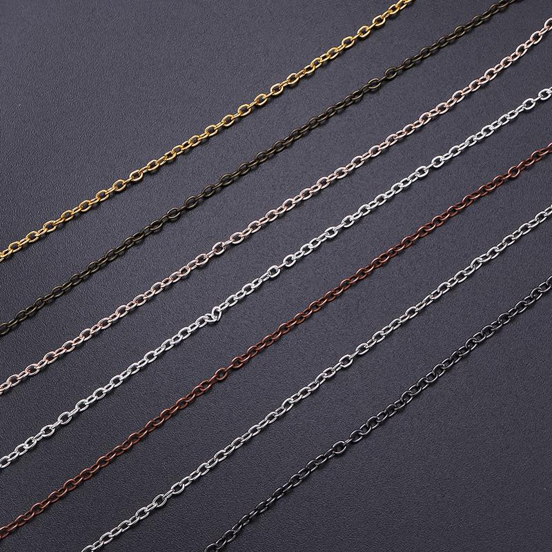 3 m/Roll Metal Iron Cross Chain Set Oval Link Chains Roll for Jewelry Making DIY Bracelet Necklace Decoration Metal Accessories