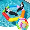 Thickened Hexagonal Colored Inflatable Float Hexagonal Pool Float Cool Floating