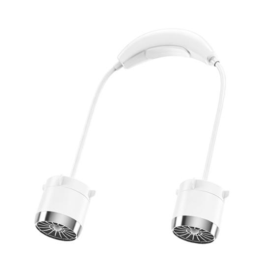 Neck Fan 1-100 Speed Rechargeable Quiet Hands Free USB Fan Flexible Wearable белый