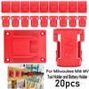 20pcs Tool Holders and Battery Holder for Milwaukee M18 18V Wall Mount Hanger Battery Drill Tool Storage Shelf with Screws