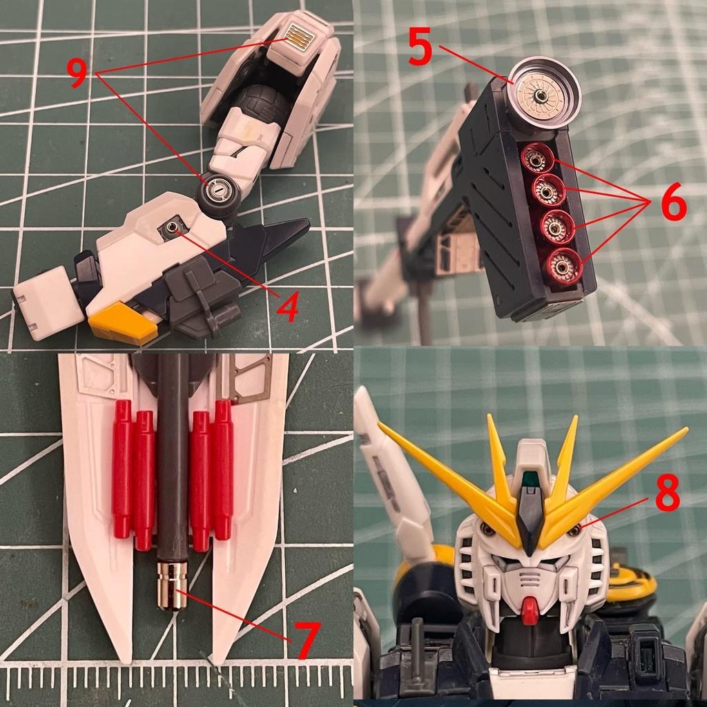 RG 1/144 RX-93 Nu Gundam Metal Vernier + Stainless Steel Parts + Decal Deluxe Edition Full Set (Silver + Red) [Parallel Import]