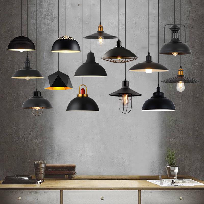 Retro Industrial Wrought Iron Pendant Lamp - Minimalist Style for Bars, Hotels, and Restaurants