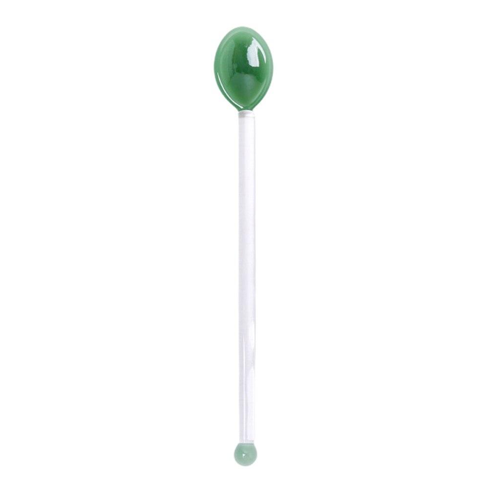 Coffee Mixing Spoons Colored Transparent Glass Juice Stirring Spoons Household Kitchen Tableware Supplies
