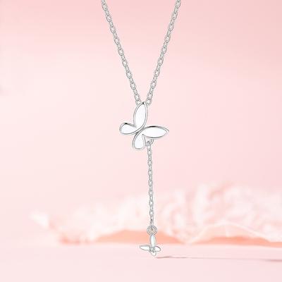 Original Tassel Butterfly Necklace Jewelry Female Niche Simple Fairy Fluttering Temperament Commuter Stainless Steel Collarbone Chain