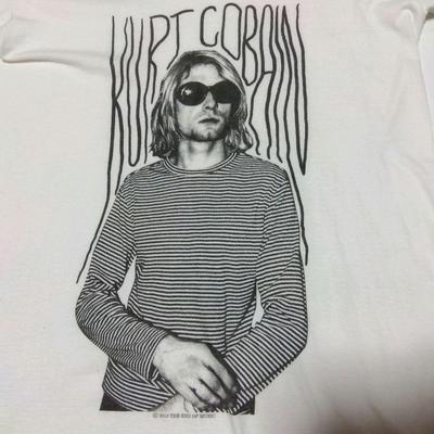 [USED] Made In USA Nirvana Kurt Cobain Distressed Rock Band T-Shirt