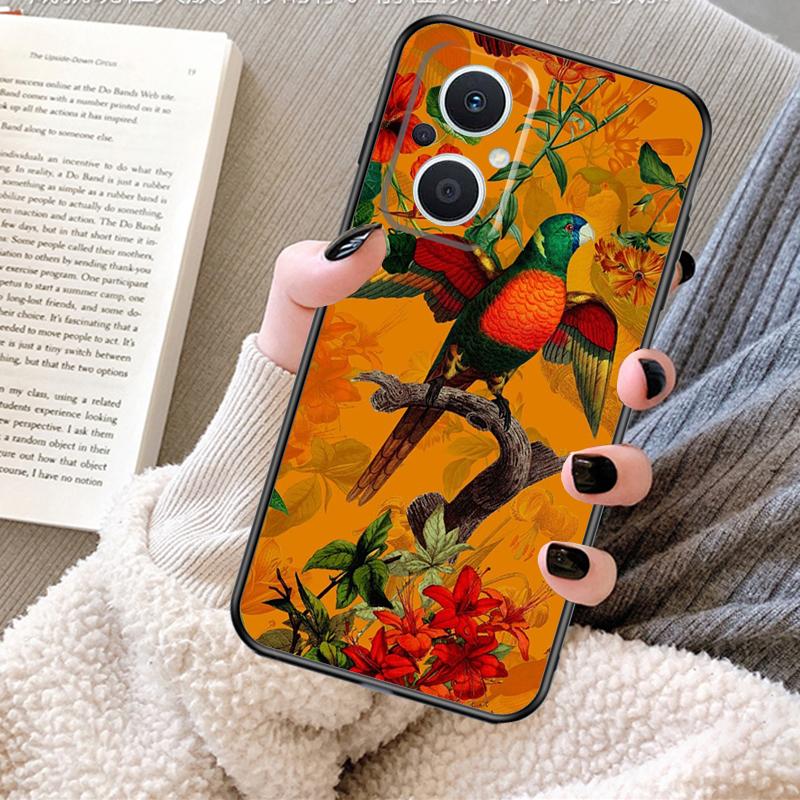 Garden Birds Vintage Tropical FLORAL Case For OPPO Reno 12F 12 13 11 F 8T 7 8 10 Pro OPPO Find X8 X6 Pro X3 X5 Lite Cover Fundas