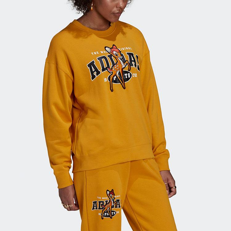 Adidas Originals X Disney Bambi Pullover College Style Sweatshirt Women sweatshirt Gold HD2755