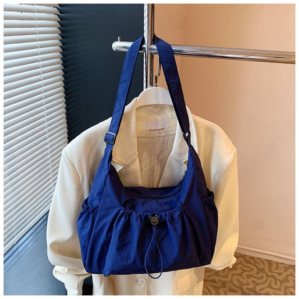 Pleated Crossbody Bag Handbag Drawstring Bag Casual Nylon Shoulder Bag  Outdoor