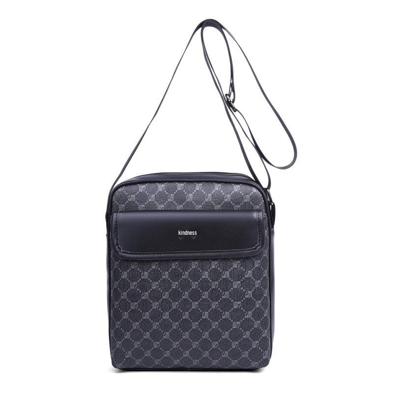 Мужская повседневная клетчатая сумка-кроссбоди через плечо - Износостойкая, противоугонная, многофункциональная, уличная мода