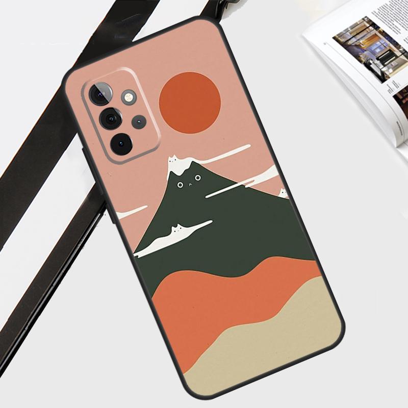 Abstract Cat Mount Fuji Japan Landscape For Samsung Galaxy A34 A54 A14 A71 A51 A13 A23 A33 A53 A73 A12 A22 A52 A32 Phone Case
