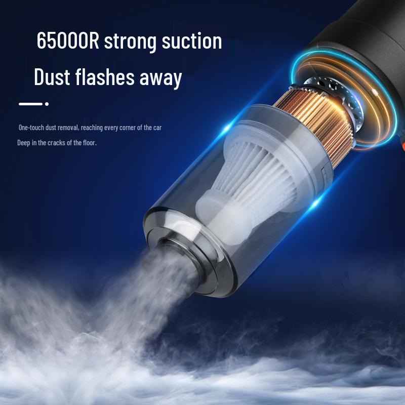 Rechargeable 2-in-1 Car & Household Vacuum Cleaner with Powerful Suction - Compact Handheld for Cars, Motorcycles, and Small Spaces