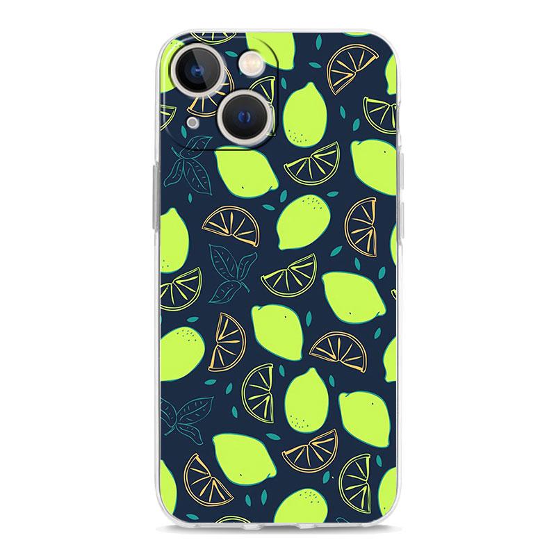 Fruit lemon Phone Case For iPhone 11 Cases iPhone 15 12 13 14 16 Pro Max X XR XS 14 15 Plus 16Pro iPhone16 Clear Cover