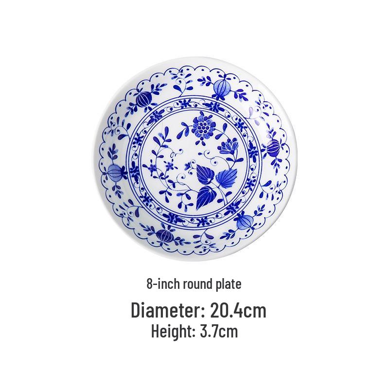 Jingdezhen Blue & White Ceramic Dinnerware Set: Plates, Bowls, Dishes, Spoons - Perfect for Housewarming Gift
