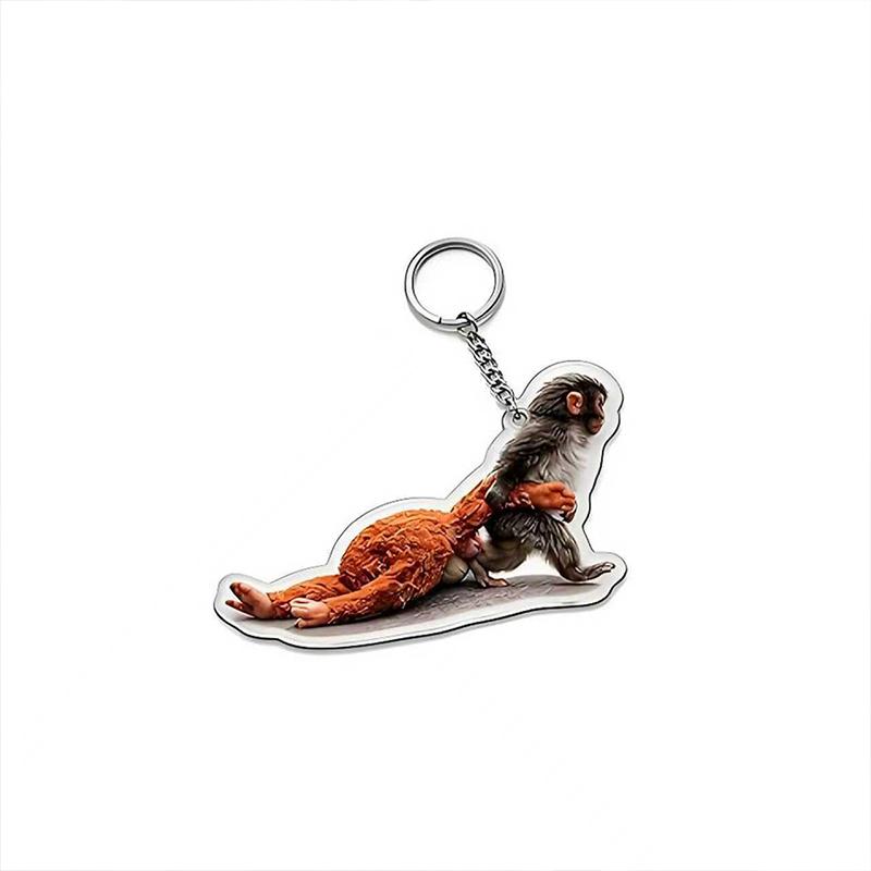 Punch The Monkey Plush Doll Keychain Cartoon Anime Toy Bag Pendant Colleague Desk Ornaments Gift