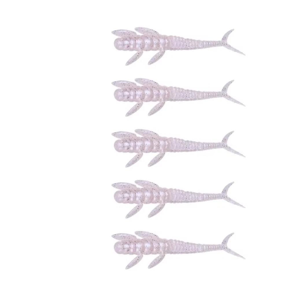 20pcs Worm Shape 7.3cm/1.3g Fishing Lure Temptation Swimming Soft TPE Material Alien Worm Laser Glitter TPE Bait Lure Fishing