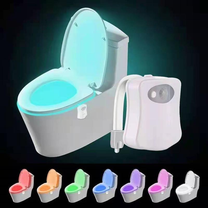Modern Minimalist Toilet Night Light With 8 Color Led Sensor For Bathroom Ambiance