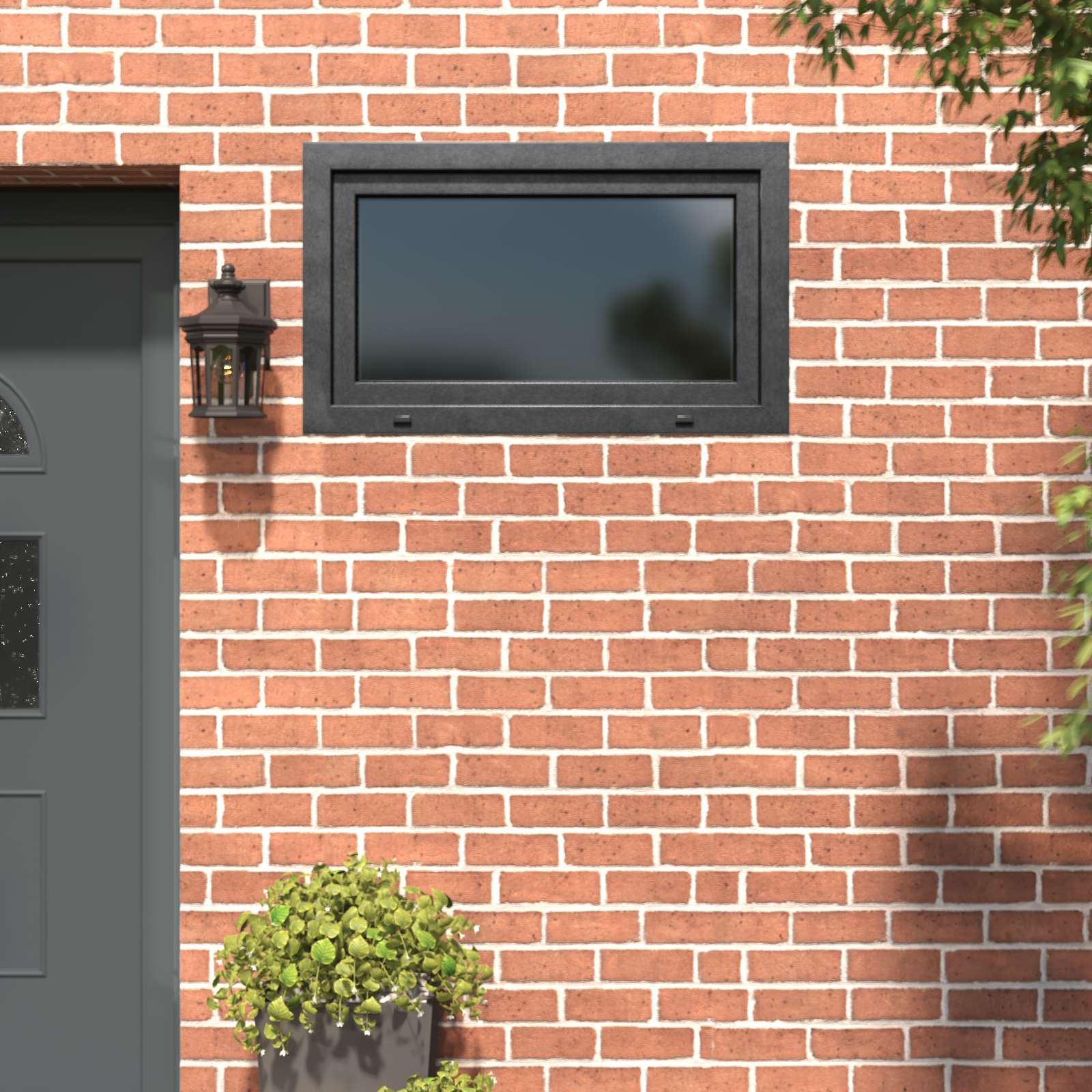 Kellerfenster RISOR 100 x 50 cm PVC und Glas Anthrazit