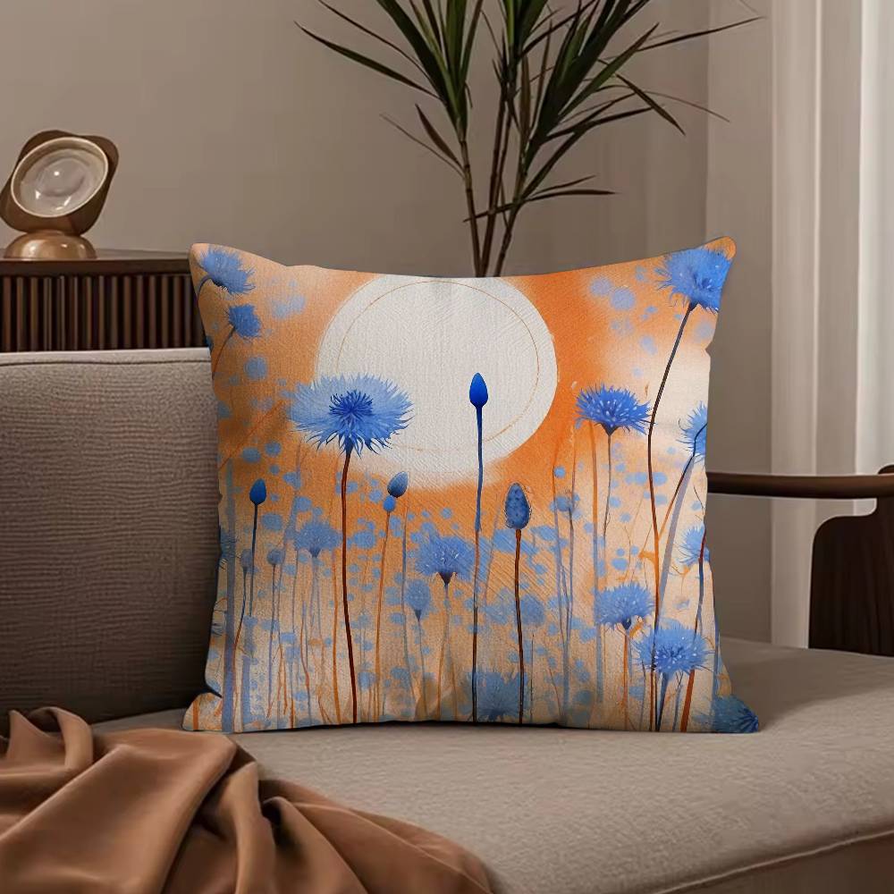 fashion Cornflower Pillow Case Anti-dustmite Pillowcase Invisible zipper silky short plush Sofa cushion cover