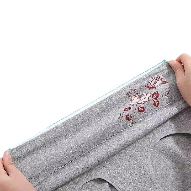 4 Teile/los Plus Größe Unterwäsche Frau Hohe Taille frauen Höschen Hohe Aufstieg Reine Baumwolle Kurze Atmungsaktive Panty Unterhose für damen