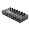 6 Channel Audio Mixer Stereo Line Mixer Metal Shell USB Type C Power Supply for Guitar Bass Keyboard Stage 6.35mm Mono