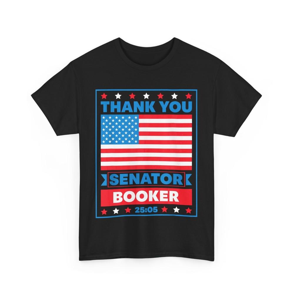 

Thank You Senator Cory Booker 25 Hours and 5 Minutes USA Flag T-shirt M