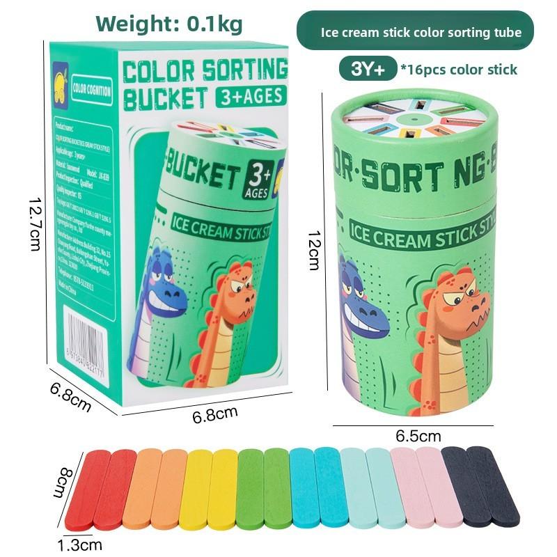 

Color Sorting Bucket For Kids Wooden Educational Toy For Handeye Coordination And Sensory Development