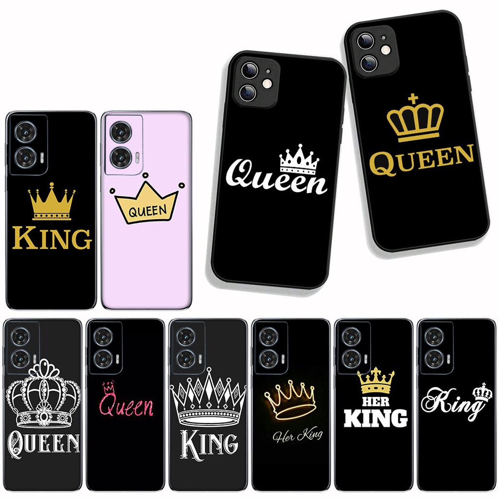For Samsung Galaxy A55 A54 A25 A36 A17 A26 A35 A33 A34 A14 A37 S8 S9 S20 S21 FE S10 Plus Case Queen King Couple Novelty Fundas