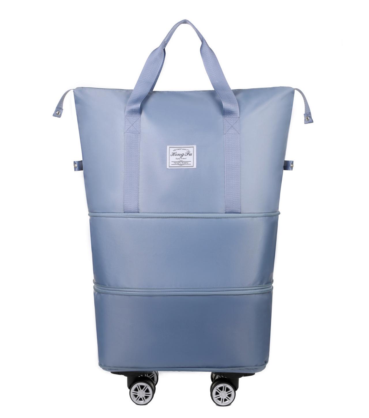 

Универсальная расширяемая двухслойная дорожная сумка: Ручная кладь, Наплечная, Ручная Спортивная и Сумка для йоги на колесах One Size синий