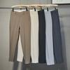 Men's Slim-Fit Tapered Trousers – Solid Color, Casual & Business-Ready