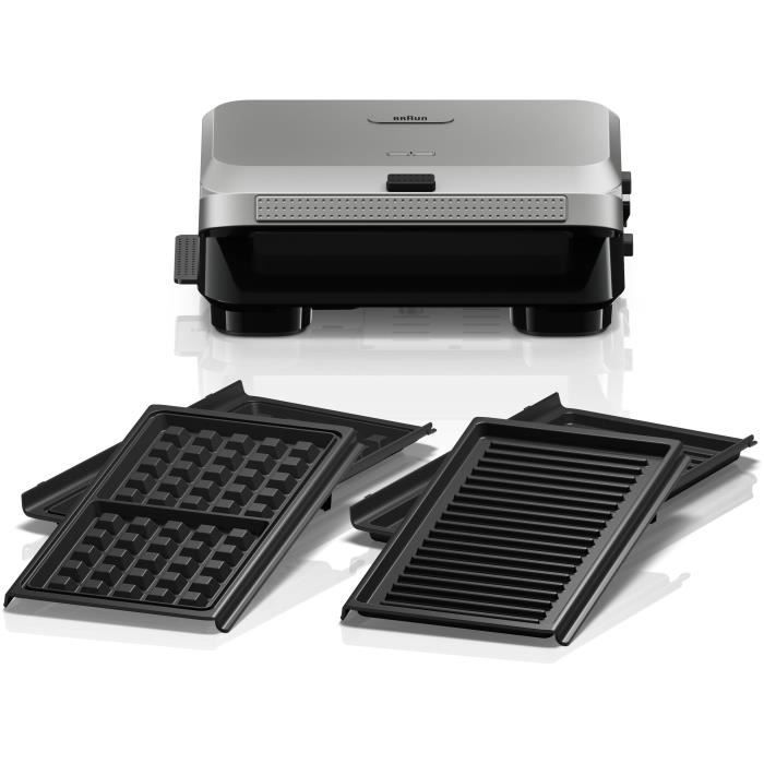 Grill - BRAUN - Sandwichmaker 5 SM5005 - 800 W - Inox / Schwarz