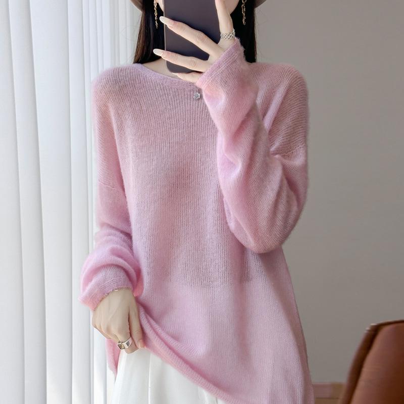2025 Women's French Tencel Wool Knitwear: Autumn/Winter Seamless, Loose, Slimming, Lightweight, Warm, and Comfortable Sweater