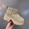Fashion 2024 Snowy boots for women in winter new  plus thick solid bundled plus half Casual cotton shoes snow boots