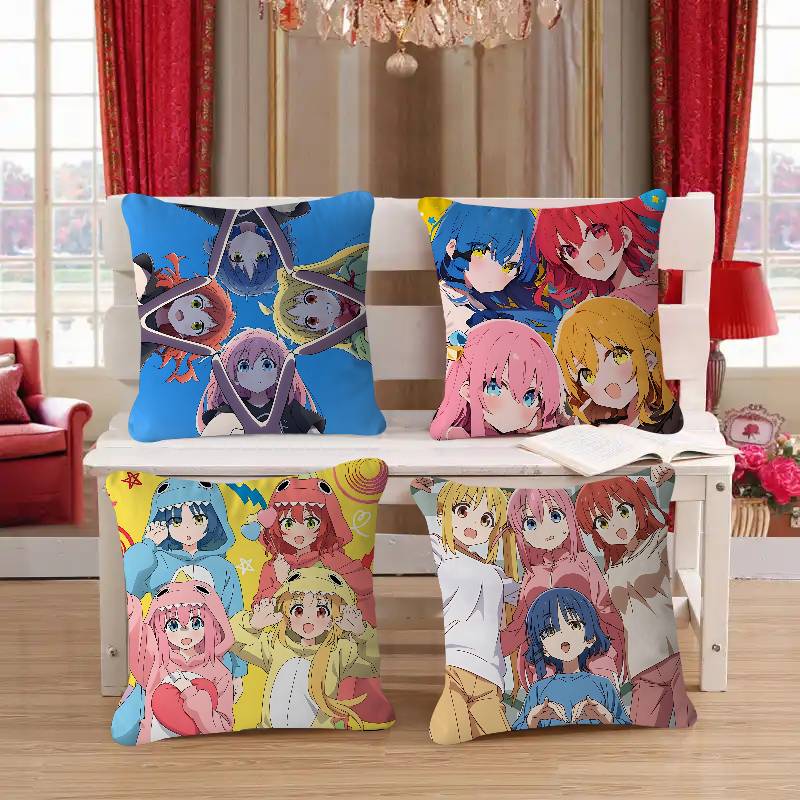 Anime B-Bocchi-The-Rock Pillowcase Toon Gift Cushion Cover Bedroom Home Sofa Chair Seat Decor Pillow Case