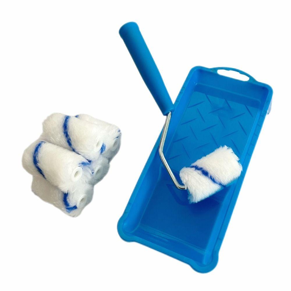 High-Density Fabric Paint Rollers Set 2Inch Smooth Finish Paint Roller Tray Lint-Free Mini Paint Roller Painting Walls